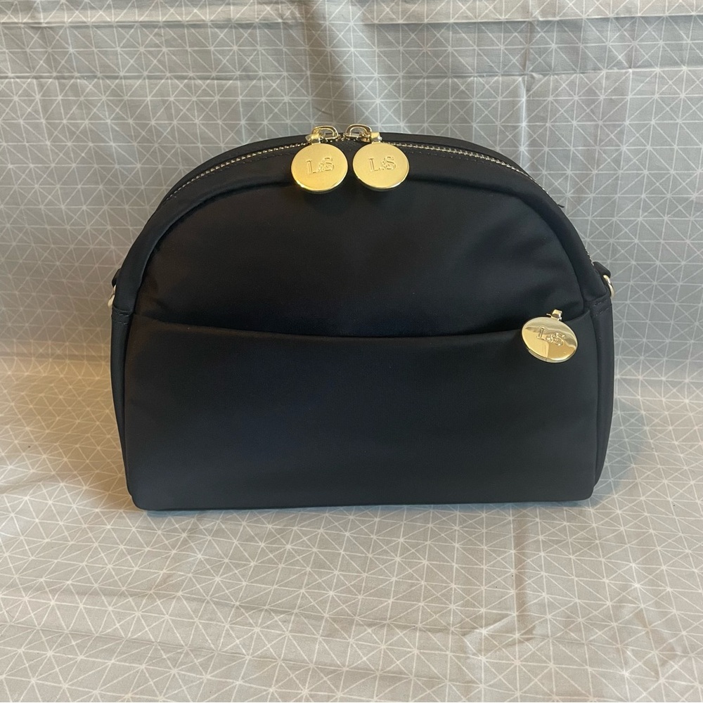 Lo & Sons Nouvelle Crossbody Bag in Black/Gold/Lilac - Picture 3 of 9